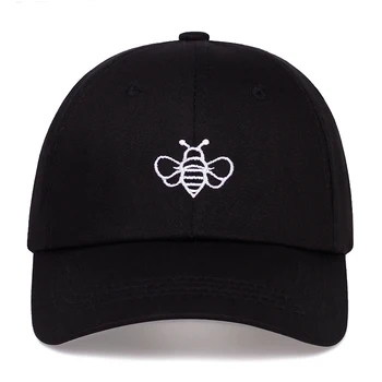 Мода дива бейзболна шапка в стил хип-хоп, една шапка с бродерия на пчелите, памучни шапки за татко, регулируем лятна градинска шапка от слънцето, мъжки и дамски спортни шапки