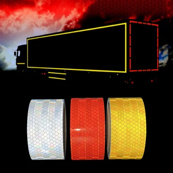 ECE 104R Светоотражающая Стикер за Камион Червен Жълт Бял Предупредителен Лентата на Безопасността на Движението по Пътищата 5 см x 1 М, 3 М и 5 М