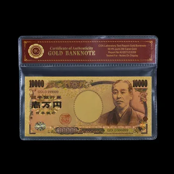 Японски Стил Банкнота от 10000 йени, Цветен Бележката С Покритие От Златно Фолио, Японски Златни Хартиени Пари, се Събират Фалшиви Пари, Азиатски Парични Подаръци