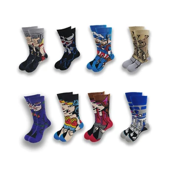 Чорапи с Герои от Аниме Marvel за Мъже и Жени, Модни забавни Висококачествени Чорапи за Екипажа на Скейтборд