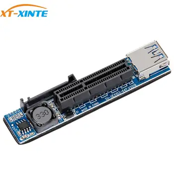 XT-XINTE PCI Express USB 3.0 Адаптер Raiser Удължител PCIE Странично Card USB 3.0 PCI-E SATA PCI E Странично PCI Express X1, X4 Слот