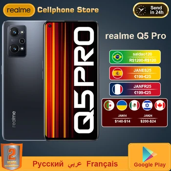 realme Q5 Pro 80 W супер бързо зареждане със светкавица Процесор Snapdragon 870 120 Hz AMOLED E4 водещ смартфон с екран 5G