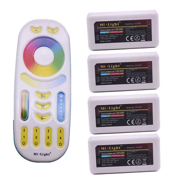 MiLight RGB CCT (RGB + студено бяло + топъл бял) Контролер DC12-24V 2Ax5CH FUT039 + 2,4 G Безжичен RF RGB + CCT 4-Зонный сензорен пулт