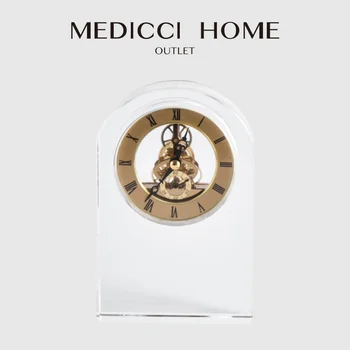 Medicci Home MIKIM * TO Вдъхновени от Сводести Кристални Настолни Часовници Луксозен Европейски Стил Спалня Хол Офис Десктоп Украса