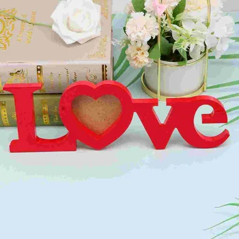 3-Инчов Сватбена Фоторамка LOVE Design САМ, Дървена рамка за снимка с вырезанной Монограм (случаен цвят)