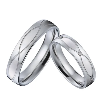 годежен пръстен набор от бяло злато цвят любовник алианс отношение годишнина пръстен от неръждаема стомана за мъже и жени