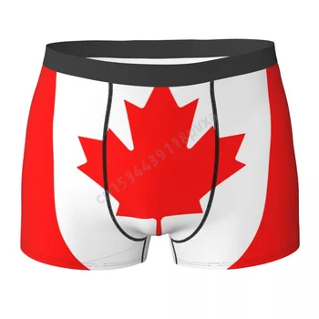 Флаг На Канада Канадската Държава Мъжки Гащи Боксови Шорти Полиестер Гащи За Момчета Мъжки Голям Размер