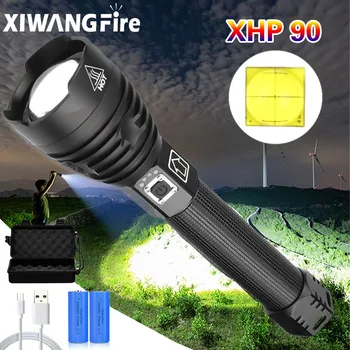 Xhp90.2 Най-мощните led фенерче Xhp70 Акумулаторна фенерче Използвате 18650 или 26650 Походный фенер Xhp50 Тактически фенер