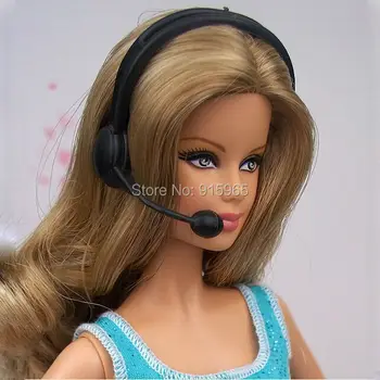 Безплатна доставка нов прием на едро 100 бр./лот Слушалка микрофон аксесоар за кукли Барби
