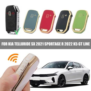 Дистанционно Ключ Smart 5 Бутона Tpu Калъф за Ключове на Автомобила Калъф за Kia Telluride Telluride SX 2021 Sportage R 2022 K5 GT Line 2021 Seltos 2020