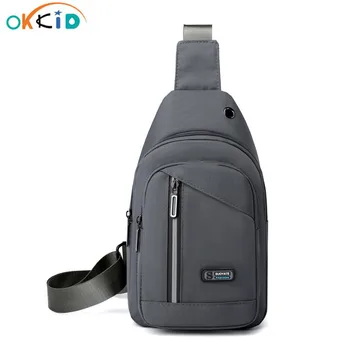 OKKID нагрудная чанта за мъже, малка чанта през рамо за мобилен телефон, мъжки Светлоотразителни Ленти, спортни чанти, мини противоугонный пътен раница