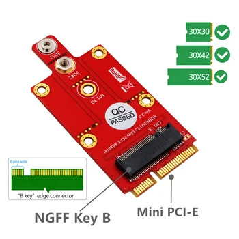 M. 2 Ключ B към адаптер Mini PCI-e NGFF M2 на Mini PCI Express PCIe за 3G модул 4G 5G Поддържа пълен размер и полуразмерный слот mPCIe