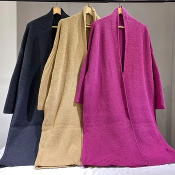 Европейската висока Градинска Мода Harajuku Свободен Вязаный Пуловер Свободно Намаляване на Ежедневните палто оверсайз на горно облекло 1387
