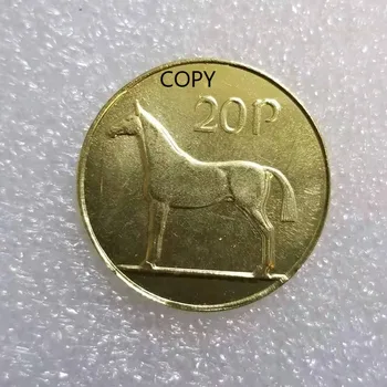 Ирландия 1985 Позлатен Айде са подбрани Монета за Подарък Щастлив Предизвикателство Монета КОПИЕ МОНЕТИ