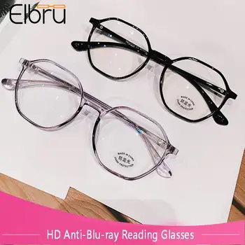 Elbru Анти-сини Леки Очила За четене, Женски, Мъжки, Модни, с Висока Разделителна способност, Защита на Очите, Очила за далекогледство, точки + 1.0 до + 4,0