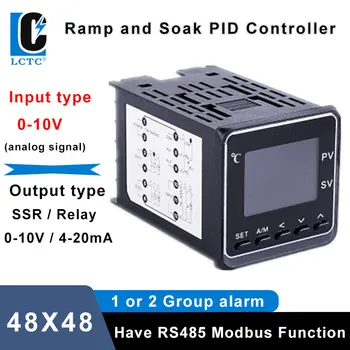 0-10 В Вход SSR / Реле/ 4-20 ma Изход 48x48 mm, 50 сегменти Програмируем Рамповый LCD дисплей Интелигентен Pid-Регулатор на температурата
