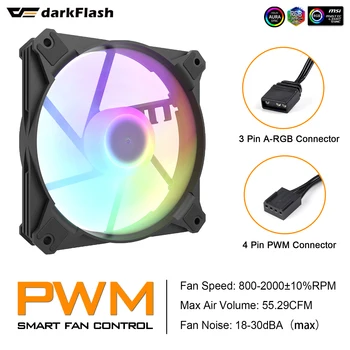 Darkflash 4Pin PWM 5 В 3Pin ARGB Компютърен Радиатор за Охлаждане на Радиатора 12 см Охлаждащ Вентилатор за Корпуса на Корпуса на PC Аксесоари за Водно Охлаждане