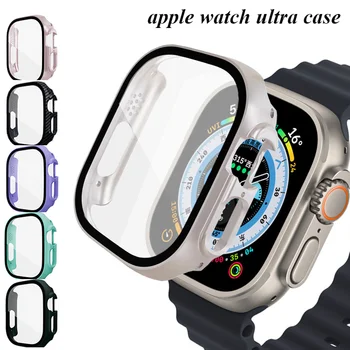 Стъкло + Калъф За Apple Watch ultra case 49 мм Универсална Защитно фолио За екрана на PC Броня Закалено покритие iwatch case ultra Аксесоари