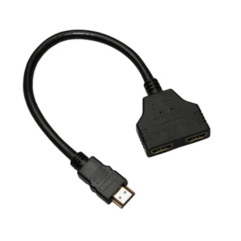 Нов Прием на Кабел HDMI Ивица на Кабела 1 Запушалка за двойно HDMI 2 Женски УРазветвитель Адаптер към HDMI HD LED LCD телевизор 30 см