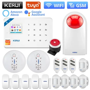 KERUI W181 Sasha Smart WiFi GSM Аларма Безжична Система за Сигурност на Smart home е с Датчик за Движение Дома Сирена Прозорец Врата Детектор Крекер
