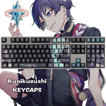 108 клавиши Genshin Impact Keycaps Игра Герой Куникузуши Скарамуш Механична Клавиатура Украса PBT Аниме Cosplay Keycap