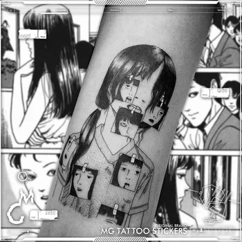 12*19 см Японски Човек на Ужасите Ито Джунджи Алтернатива на Тъмна Хартия Момиче Ниша Цвете Ръка Татуировка Стикер