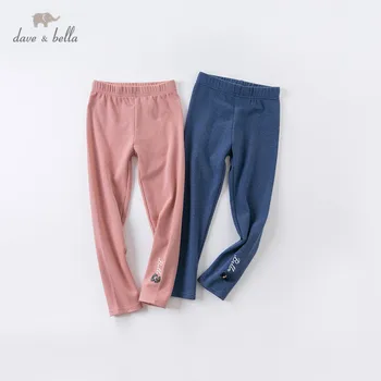 DBM16378-K дейв bella/есенните модни панталони с лък и букви за момичета от 3 до 13 години, бебешки бутик-ежедневни панталони пълна дължина