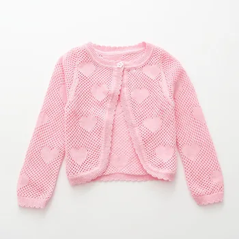 Розови жилетки за момичета, Пуловер, Яке, детско палто с цвят на слонова кост за момичета 1, 2, 3, 4, 5, 6, 7, 8 години, палто, шал, дрехи за момичета 215413