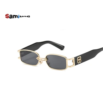 Samjune Правоъгълни Слънчеви Очила Дамски Модни Steampunk Диамант Слънчеви Очила Crystal Старинни Нюанси Очила с UV400