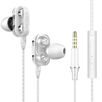 Спортни слушалки С кабелен бас С вграден микрофон 3,5 mm Type C, Жични слушалки-втулки, хендсфрий За iPhone, Samsung, Huawei, Xiaomi
