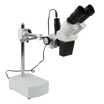 10X/20X 20X/40X Стерео Бинокъла Микроскоп 230 мм Работно Разстояние + Стрелка За Запояване печатни платки Ремонт на Телефон Лаборатория Анатомия