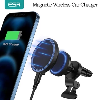 Съпротивление esr Магнитно Зарядно за Кола за iPhone 13 Pro Max Безжична Свалящ зарядно устройство ще захранване на панела Режим за iPhone 12 Pro Подкрепа за закрепване на MacSafe