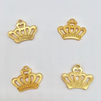 22 бр Гореща търговия на едро с модни медальони във формата на Корона Висулки във формата на Корона са подходящи За колие направи си САМ Ръчно изработени обеци, гривна Производство на Бижута