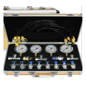 комплект за изпитване на хидравлични съоръжения на багер с 16 съединения, професионален набор от инструменти за хидравлични измервания за хидравлично оборудване
