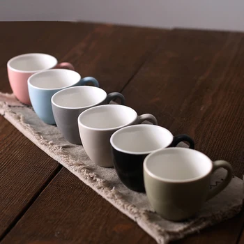 6ШТ 100 мл Многоцветни Модерни Керамични Чаши за Кафе, Определени с Добро Качество Малки Елегантни Порцеланови Чаши Чай Домашно Парти Офис Посуда