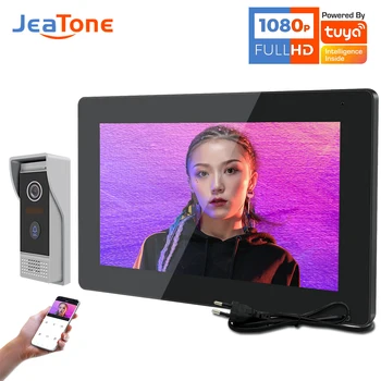 Jeatone 10 инча 1080 P WiFi видео домофон на Система За Откриване на Движение На Вила Домофонна система Див Ъгъл AC220V Вътрешен Източник на Захранване