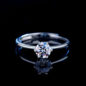 Висококачествено пръстен от Сребро 925 проба с шест шипа и Цирконием за Жените, ААА, Кубичен Циркон, Регулируеми Дамски Пръстени, Сватбени Декорации