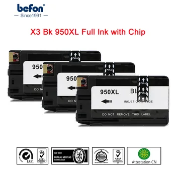 befon Черно 950 XL Мастило Касета Заместител на HP 950 HP 950 XL, Съвместим принтер Officejet Pro 8100 ePrinter 8600 Plus