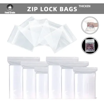 Чанта замъка на цип на Чанти опаковане на тънкостите в размер на 0.2 MM прозрачна пластмасова чанта 23 Зиплок кристален многократно за Съхранение на продукти за домашно