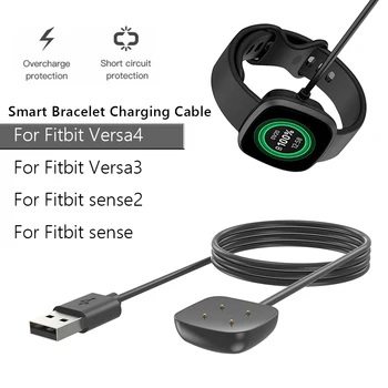 Докинг Станция, Зарядно Устройство и Адаптер за USB Кабел за Зареждане на Смарт Часа Fitbit Versa 4/3 Sense 2 захранващ Кабел Versa4 Versa3 Sense2 Аксесоари