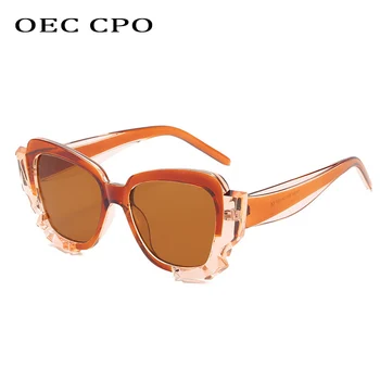 OEC CPO Извънгабаритни Квадратни Слънчеви Очила Дамски Маркови Модни Слънчеви Очила Дамски Vintage слънчеви Очила В Стил Пънк Oculos De Sol UV400 E668