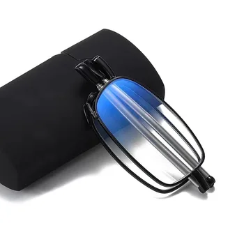 +1.0+1.5+2.0+2.5+3.0+3.5+4.0 Синя Светлина Блокиране на Сгъваеми Очила За Четене Диоптрийные Компютърни Очила Компактни Очила с Футляром