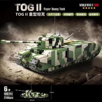 WW2 Военна Модельная Серия TOG II Тежък Танк Бойна Машина са подбрани Модел Орнамент Изграждане на Блокове, Тухли, Играчки, Подаръци