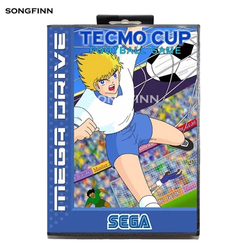 16-битова карта с памет MD с кутия за Sega Mega Drive за Genesis Megadrive - Tecmo Cup Футбол