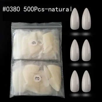 500 опаковки/пакет ноктите пълно покритие на бели френски/естествени/фолио отгоре ноктите ABS изкуствени фалшиви акрилни инструменти за маникюр за нокти