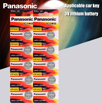 10шт Panasonic cr1632 бутон клетка монета батерия 3v часовник дистанционно управление на ключовете за колата DL1632 ECR1632 GPCE1632 литиева батерия