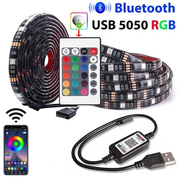 USB Led Лента Bluetooth-compatibl 5050 RGB-IR Управление на Led Стенни Помещение Гъвкава Лампа Лента, внасяни диод за Фоново Осветление на Вътрешното телевизора