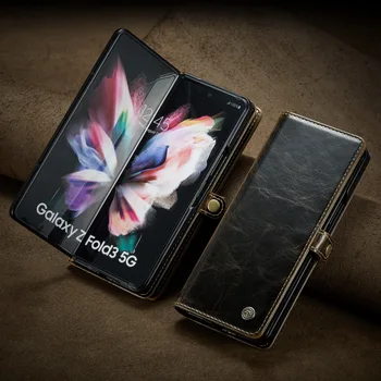 Флип Кожен Защитен Калъф за Samsung Galaxy Z Fold3 Fold 4 Fold4 Fold 3 5G устойчив на удари за употреба За Карти Калъф За Телефон Fundas