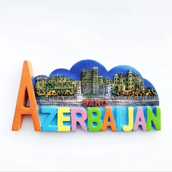 Централна Азия и Азербайджан са Магнити За Хладилник Туристически Сувенир Столица Декоративно Занаят 3d Стикери За Хладилник От Смола Начало Декор