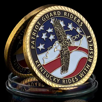 САЩ Патриот Гвардия Ездачи Сувенирни Монети Златна Възпоменателна Монета Белоглав Орел 